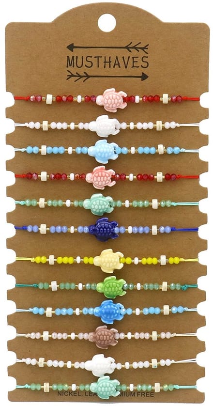 Armbandenset - schildpadden - 12 stuks