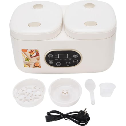 Dubbele Slow Cooker Rijstkoker Pop-up Deksel Timerfunctie Afneembare Multifunctionele Kookpot L black
