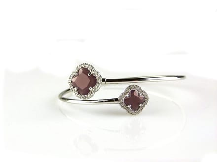 model toi et moi armband in zilver bordeaux