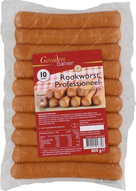 Gouden Banier - Rookworst professional - 10 stuks