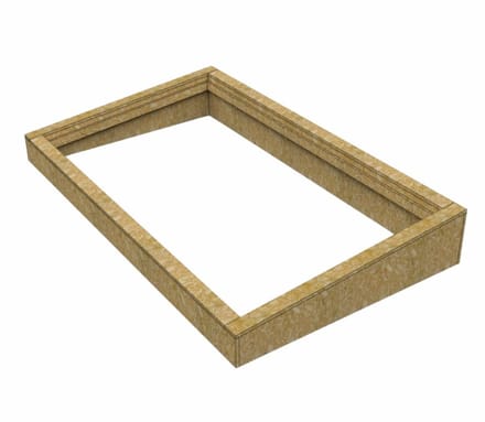 OSB geïsoleerde opstand voor platdakraam 60 x 250 cm