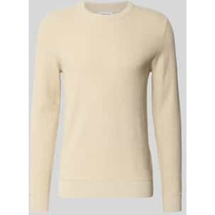 Gebreide pullover met structuurmotief en ronde hals