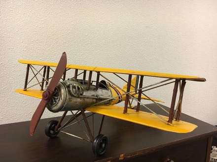 Handgemaakt Vliegtuig XL - 60 cm - Metaal