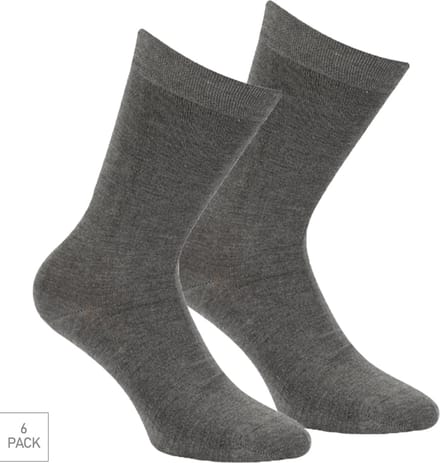Boru Bamboo - 6-Pack - Nette Sokken - Bamboe - Naadloos - Heren / Dames - medium grijs - 35-38 - 2301