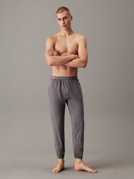 CK - Lounge-joggingbroek - Icon Cotton Stretch - diamond logo_smoked pearl - M