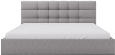 Vente-unique Bed met opbergruimte stof lichtgrijs 200 x 200 cm