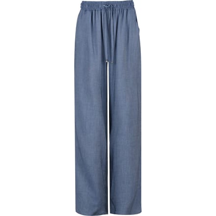 Blauwe denim broek met wijde pijpen