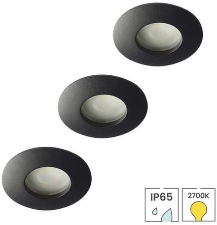 Lybardo - Inbouwspots badkamer 3-pack + Philips LED Spot 3.5W - Warmwit Licht