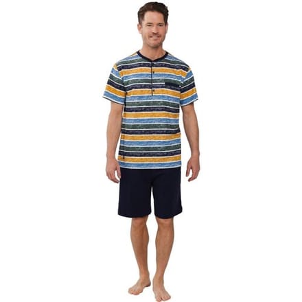 Pastunette Shortama Adventure - Katoen - Blauw/Multi - Gestreept - Maat M