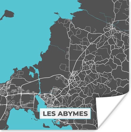Poster Les Abymes - Frankrijk - Plattegrond - Stadskaart - Kaart - 30x30 cm