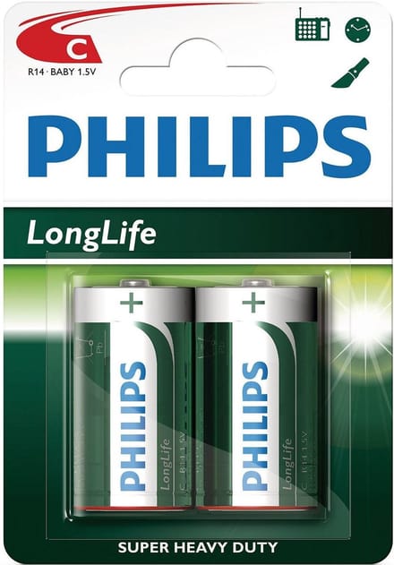 Philips 12*2 Philips Engelse staaf batterij R14