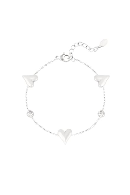 Armband Gleaming Love - Hartjes - Valentijn - Moederdag - Glimmend - Zilver - Leuk - Mooi