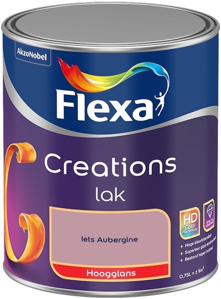 Flexa - Creations Lak Hoogglans - Iets Aubergine - Mengverf - 750 Ml