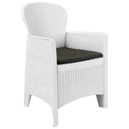 vidaXL - 9-delige - Tuinset - rattan-look - kunststof - wit