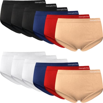 Gianvaglia - dames slip - Naadloos microfiber elastisch comfort slip - 12-pack mix kleur - S/L