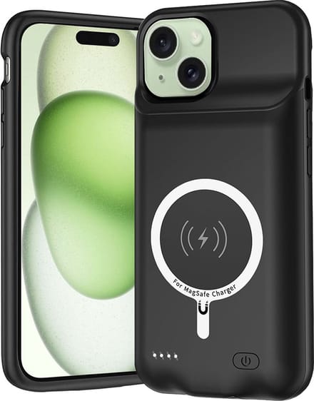 Externe Batterij Case Draadloos Techsuit Power Pro Battery voor Apple iPhone 15 Plus, 8500mAh, Zwart