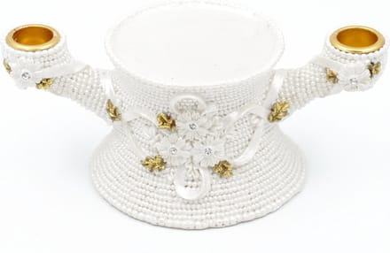 Kaarshouder - Wit Met Goud - 19.5x7.5cm