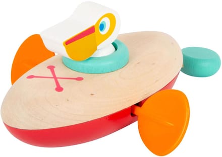 Small Foot - Badspeelgoed Houten Kano Pelikaan Opwindbaar