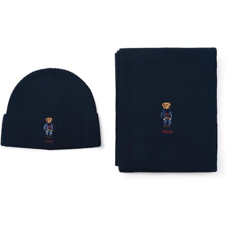 Polo Ralph Lauren Pc1044 433 Ensemble Cadeau Ours Denim Uni Bonnet Écharpe PC1044-433 gray