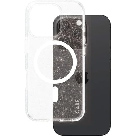MagSafe hoes voor Apple iPhone 16 Pro, PanzerGlass, Care Urban Combat Star Lit, Transparant Wit