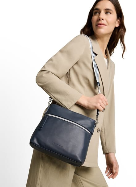 Tom Tailor - TTORLA STRIPE M schoudertas met geweven band - Maat ONESIZE - dark blue