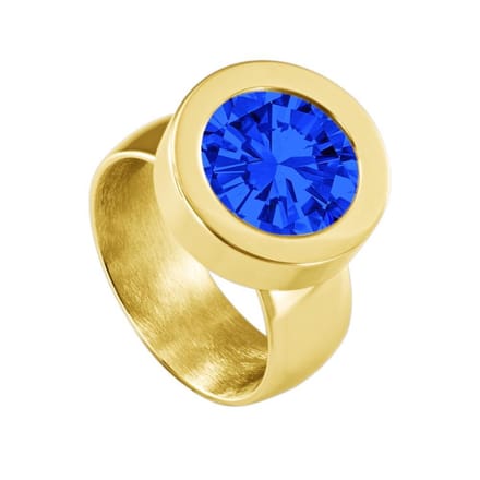 Quiges RVS Schroefsysteem Ring Goudkleurig Glans 20mm met Verwisselbare 12mm Mini Munt - SLSRS53220
