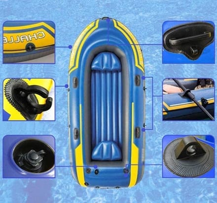 Opblaasbare Kajak - Vissersboot Rubberboot - Avontuurlijke Vaart - Drie Onafhankelijke Luchtkamers - 236 cm Lengte - Zwart