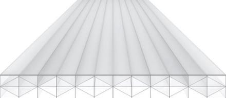 Polycarbonaat plaat X-structuur, opaal, warmtewerend, 105 x 100 cm