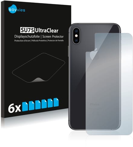 Savvies - Screenprotector voor Apple iPhone Xs Max (Achterkant) - Folie Beschermfolie transparant 6 Stuks