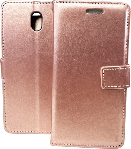 Bookcase Geschikt voor: Nokia 2 - Rose Goud - portemonnee hoesje