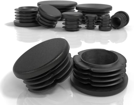 Ronde Lamellenpluggen voor Buizen - 50mm PE-Kunststof Eindkappen - Set van 20 Stuks