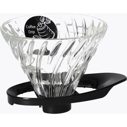 Hario V60 Glass Dripper 02 Handfilter Zwart | VDGR-02-B | 20 mm opening voor optimale extractie en gelijkmatige doorloop voor de lekkerste koffie