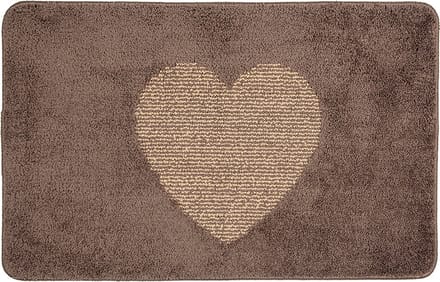 Clayre & Eef Badmat 78x48x1 cm Bruin Polyester Hart