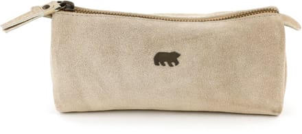 Bear Design Suède Make Up / Pen Etui L Beige