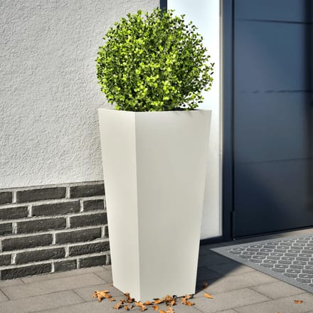 vidaXL - Plantenbakken - 2 - st - 35x35x75 - cm - staal - wit