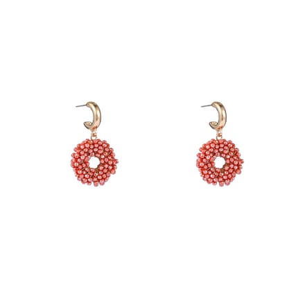 Day&Eve by Go Dutch Label Oorknoppen Kralen Cirkel Dik Fuchsia