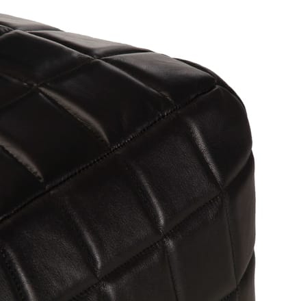 vidaXL - Poef - 40x40x40 - cm - echt - geitenleer - zwart