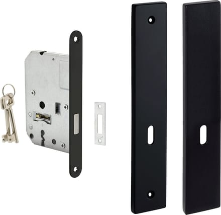 Eliot® schild baardsleutel - incl. kastslot met 2 sleutels - mat zwart