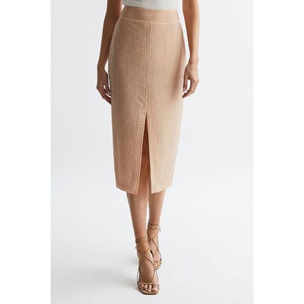 Reiss Brooklyn Midi Skirt — Nude Größe: 8 | Midiröcke Outlet | Damen