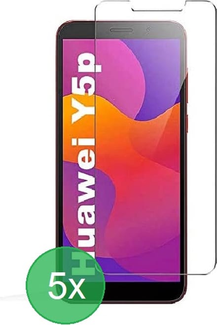 Geschikt Voor: Huawei Y5p Screenprotector 5x - screen protector - glas - bescherm - beschermglas - ZT Accessoires