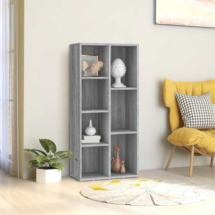 vidaXL - Boekenkast - 50x25x106 - cm - grijs - sonoma - eikenkleurig
