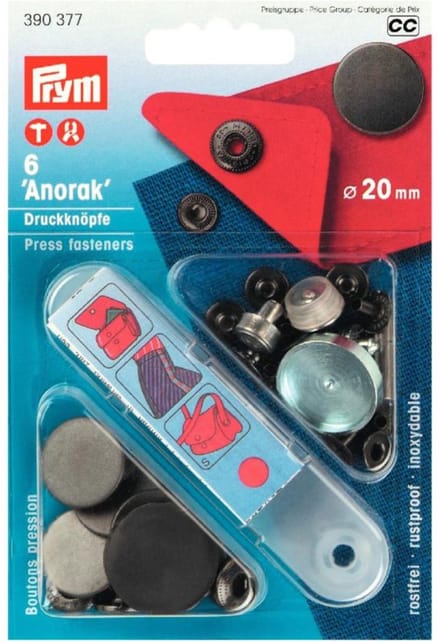 Naaivrijdrukknoop Anorak 20 mm Brons Mat - 6 stuks