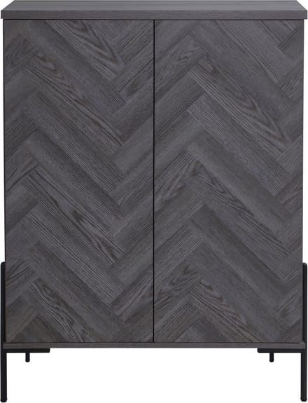 Charlene-Highboard - 2-deurs - Grijzeiken Visgraat