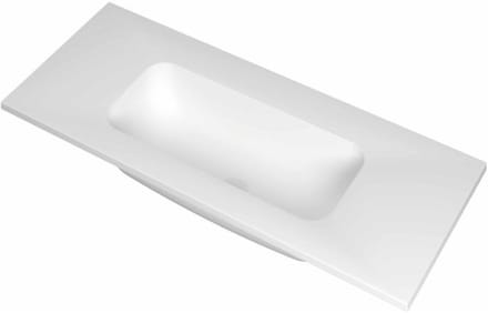 INK Reflekt Wastafel Polystone Midden Zonder Kraangat - 1000x400x15 mm - Mat Wit