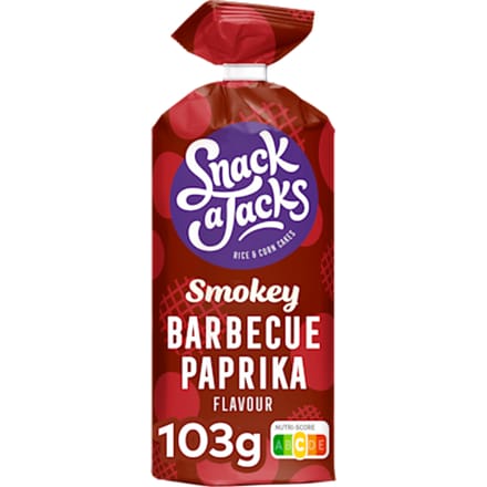 Rijstwafel Snack-a-Jacks BBQ paprika pak 103 gram