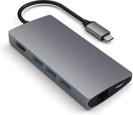 Satechi Aluminum Multi-Port AV / multimedia paneel V2 - Docking station - Ruimte Grijs