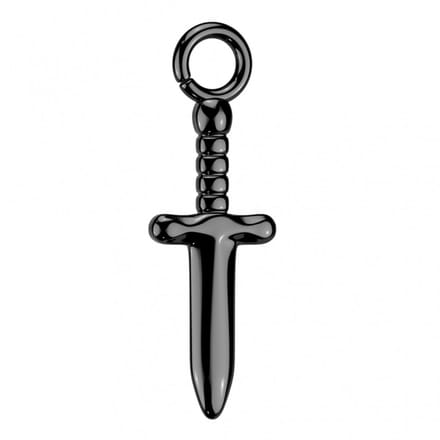 Hangertje titanium zwaard - zwart - LMPiercings