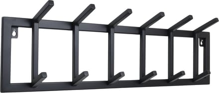 LOFT42 Kapstok Jaimy Single - Zwart – Metaal – 6 dubbele haken - 80x24x12