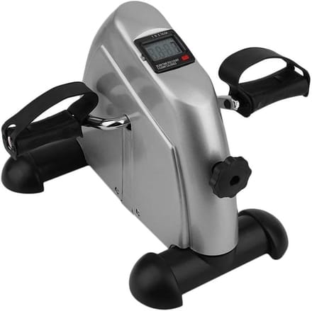 Mini Hometrainer - Pedaal Trainer - Thuis Fitness - Gemotoriseerd - LCD Display - Zilver