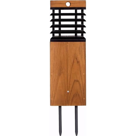 Les Jardins LED solar padverlichting Tekura, teak/grijs, piek